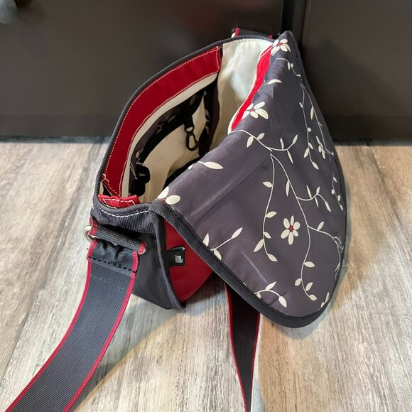 Sherpani Milli Nylon Crossbody Bag Mini-Messenger, Red and Black - Picture 9 of 12